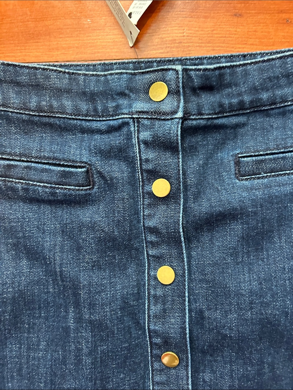 Talbots Dark Wash Denim Skirt Midi A-Line Women’s Size 12 NWT - Picture 4 of 9